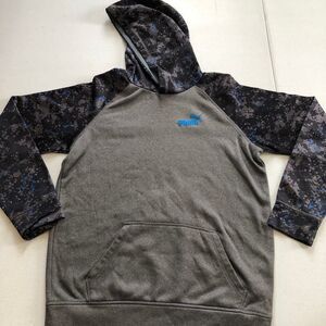 Puma Gray Black Digital Camo Pullover Hoodie Youth XL 18-20 Pullover